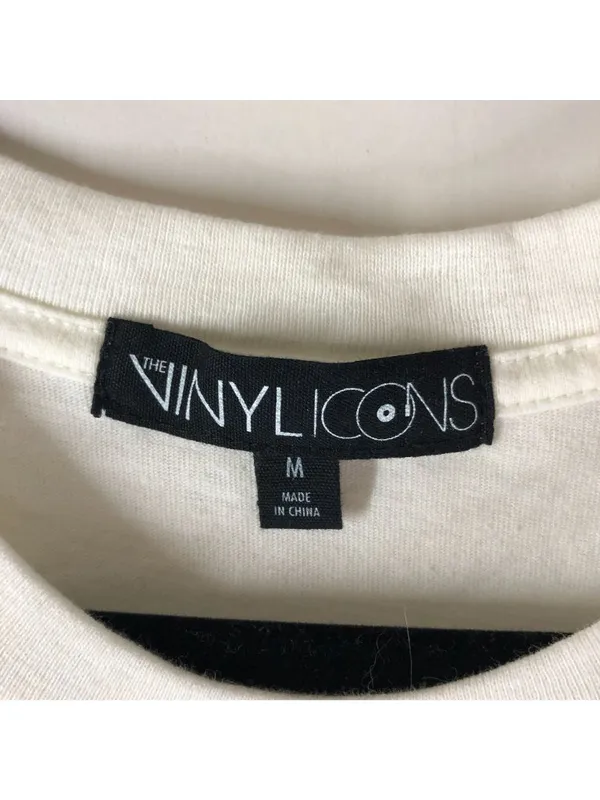 The Vinyl Icons Womens Graphic Boyfriend T Shirt Bow White Pink M - Image 3