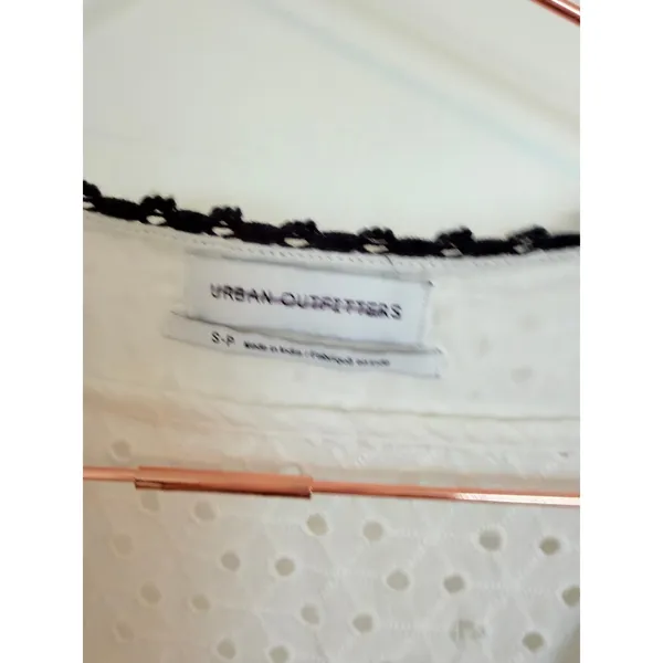 Urban Outfitters Eyelet Dress Women Small White Boho Crochet Button Midi Dress‎ - Image 8