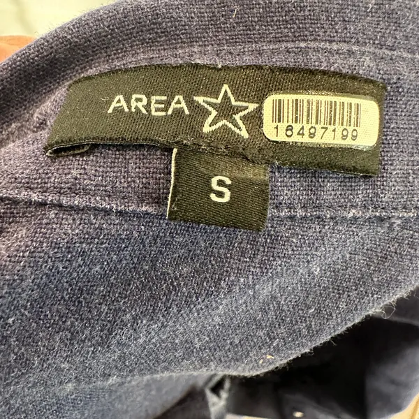 Area Stars Blue Midi Shirt Dress SMALL Career Work Linen Cotton Designer $150 - Image 5