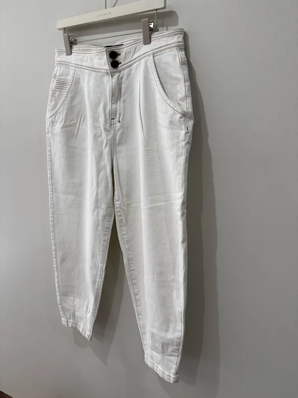 Seventy + Mochi Size 30 The High Waist Cocooon Mom Jean in Beige‎ - Image 2