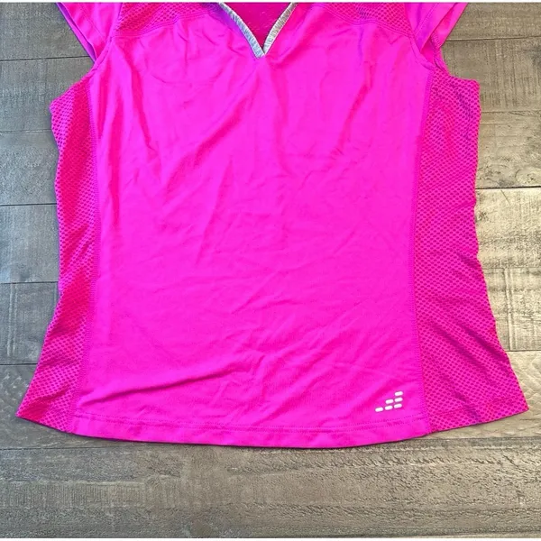 BCG Women's Tru-Wick purple gray collar‎ mesh sides athletic polo shirt Size L - Image 4