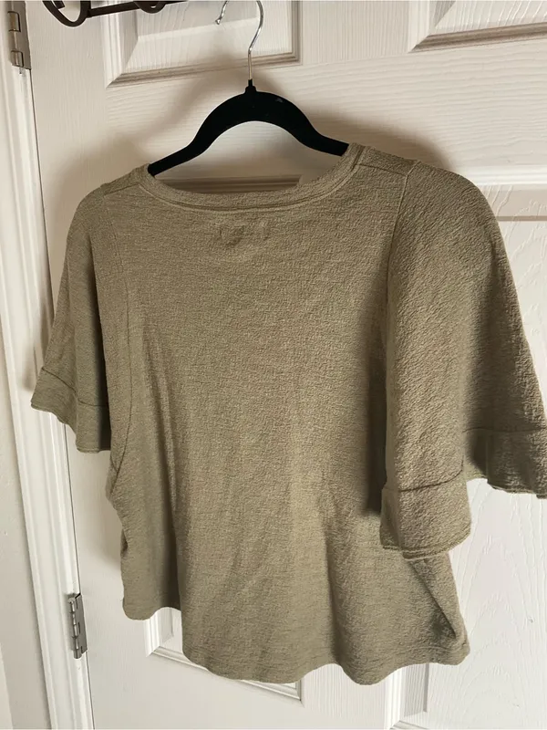 Madewell Texture & Thread Flutter-Sleeve Women’s Top size Small - Image 5