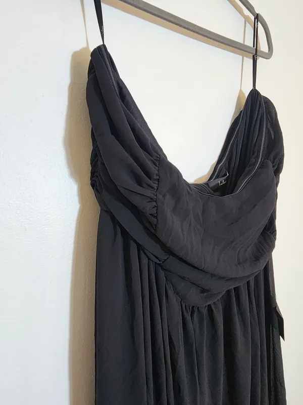 Lulus Black Chiffon Strapless Evening Dress Size 2X NWT Wedding Guest Prom - Image 4