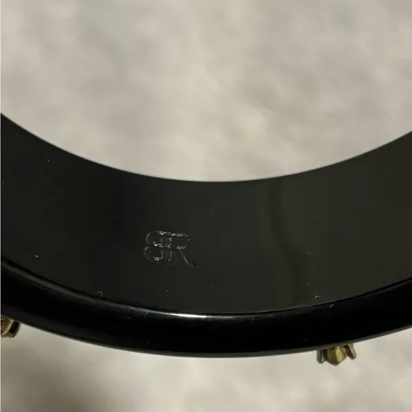 Banana Republic Black Bangle Bracelet Blue Crystal Statement - Image 4