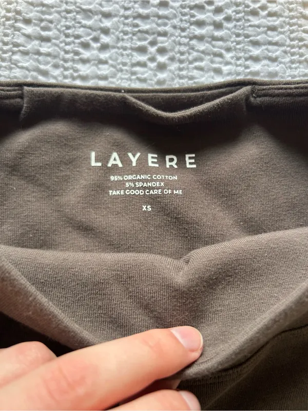 Layere Organic Cotton Espresso Brown 4” shorts high rise - Image 5
