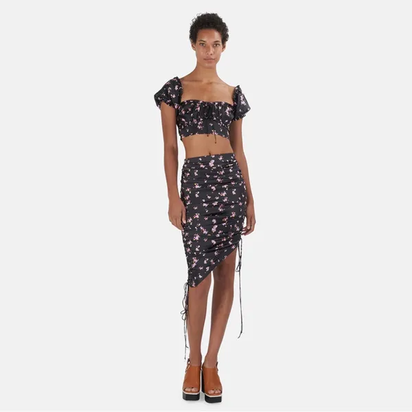 for love & lemons laramie lavender floral tie midi skirt - Image 9