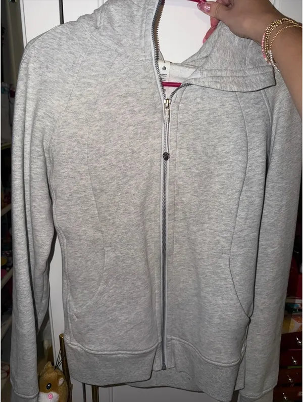 Lululemon scuba full zip heathered grey jacket  - Image 3