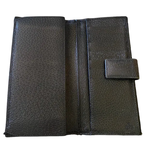 Gucci Black Authentic Monogram Canvas GG Snap Bifold Wallet - Image 6