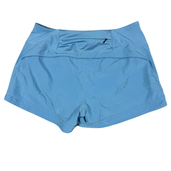 Blue Running Shorts Womens Athletic Zip Pocket Workout Activewear - Image 4