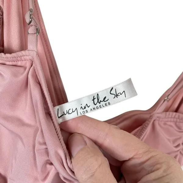 Lucy In The Sky body‎ con ruched mini dress Women’s S rose pink surplus bust - Image 5