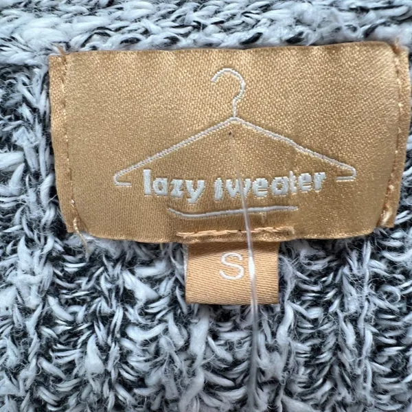Lazy Sweater Ribbed‎ Knit Cardigan S Gray Dolman Linen Blend Chunky Relaxed - Image 12