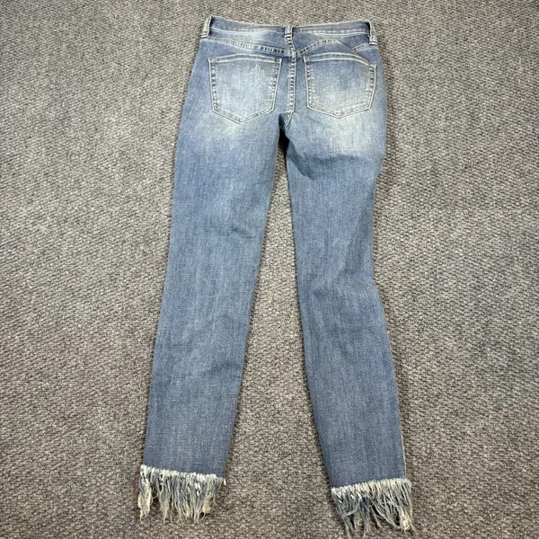 We The‎ Free Frayed Raw Hem Skinny Jeans Size 25 Distressed High Rise Light Wash - Image 2