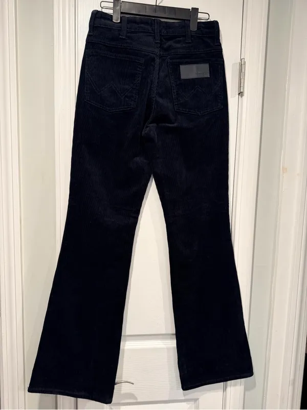 NWOT Wrangler Corduroy Flare Pants Size 6 Black High Rise Stretch - Image 7