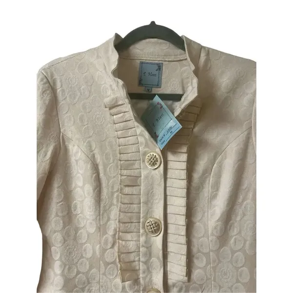 T. Bleu artsy boho jacket iridescent polka dot pattern sz Medium NWT - Image 2