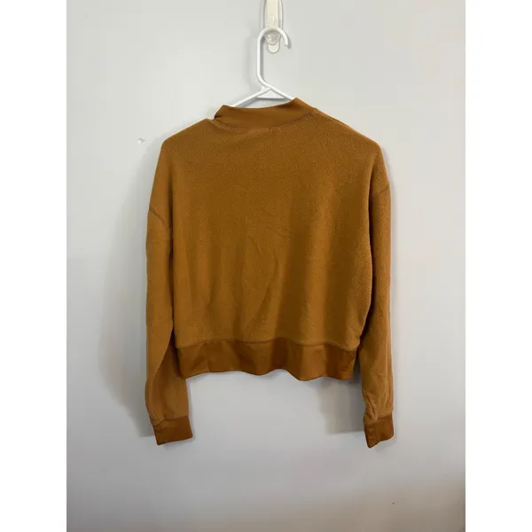 ABOUND Women's‎ M Brown Mock Neck Pullover Textured Fleece Sweatshirt - Image 4