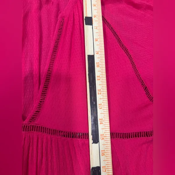 Free People V-neck 3/4 Sleeve Women’s Size M Fairy Swing Pink Dress - Image 8