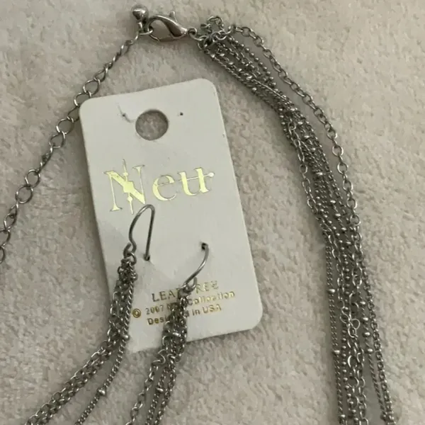 Necklace &Earrings Silver - Image 5