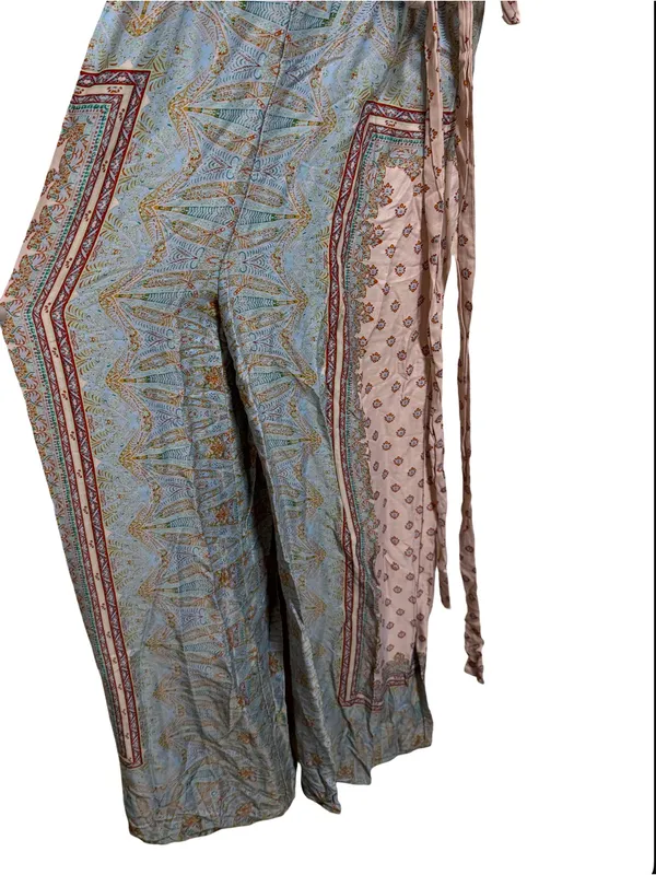 Free People Britt Printed Playsuit Jumpsuit Romper Silky Wide Leg Size 2 - Image 7