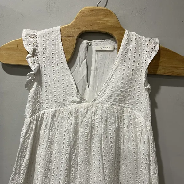 Mustard Seed Dress Lace Ruffle Sleeves Lightweight‎ Shorts Lined Small V Neck - Image 4