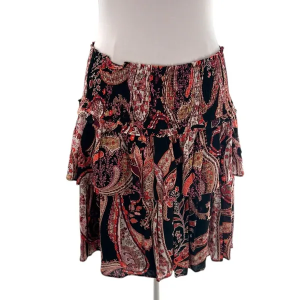 NWT Anthropologie paisley tiered‎ ruffle skirt sz M - Image 4