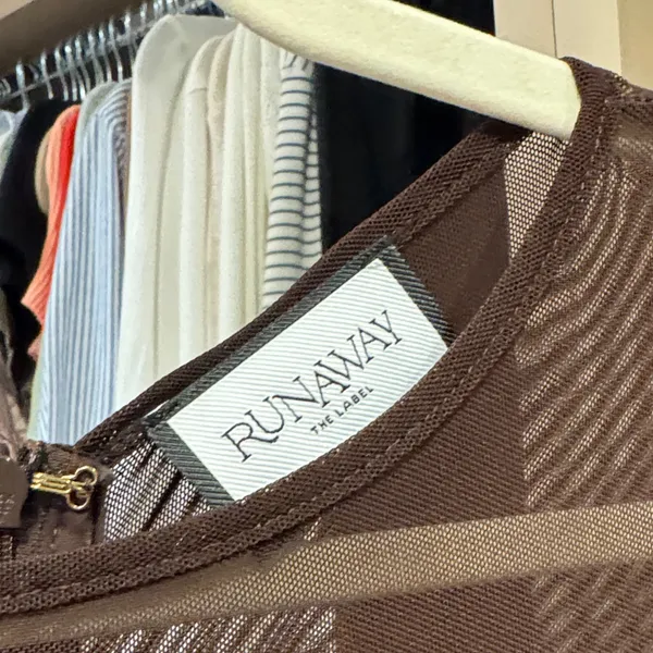 Runaway the Label Brown Mesh Long Sleeve Dress - Image 5