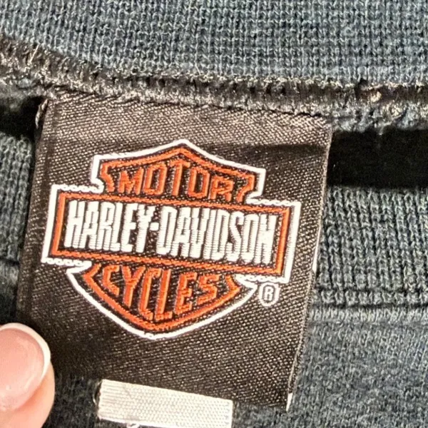 Harley Davidson Womens L Black Rhinestone Crewneck Sweatshirt York PA Y2K Biker - Image 7