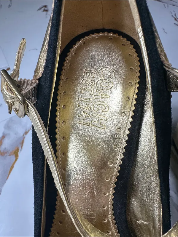Coach Gold and Black Mary Jane Heels - Image 2