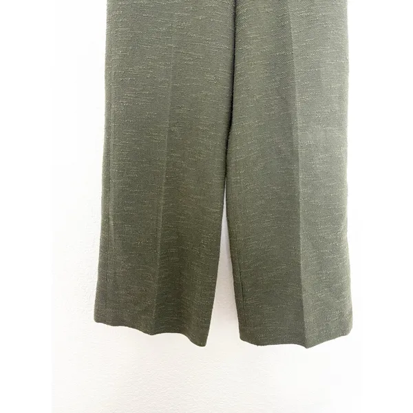 L’agence Pilar Tweed Wide Leg Pants Size 2 Green Textured Chic Quiet Luxury - Image 8