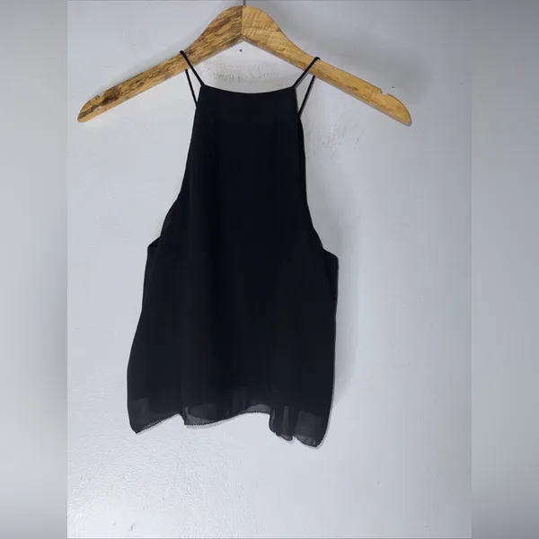 Wilfred Rains Sleeveless Blouse‎ In Black Silk XS - Image 2