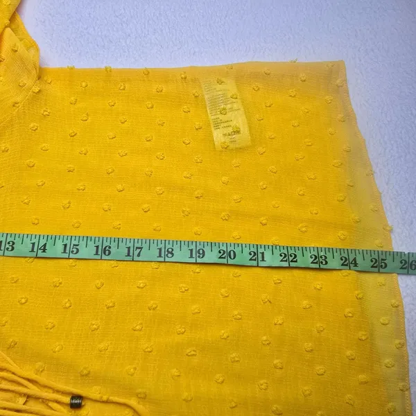 Anthropologie NWT 36R Haida Peasant Top Ruffled Swiss‎ Dot Blouse Mango Yellow M - Image 10
