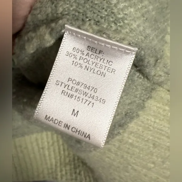Le Lis Sage Green and Light Gray Striped Open Cardigan - Image 7