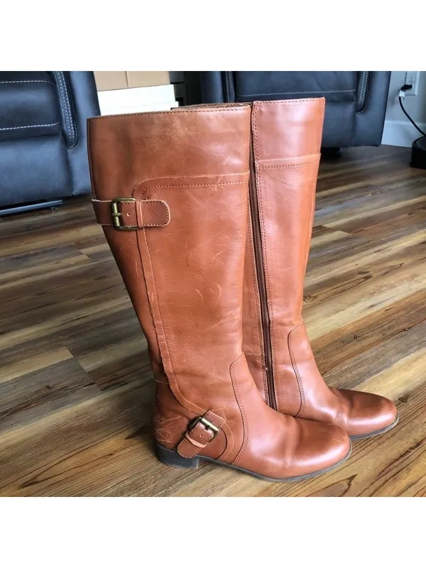 Nine West Women's Vasookie Vintage America Collection Tall Leather Boot Size 8.5 - Image 2