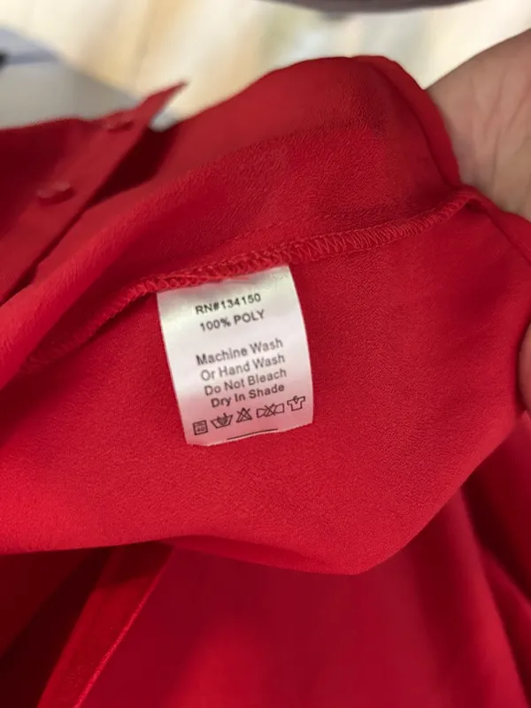 136 Brand new flowy red button down shirt - Image 4