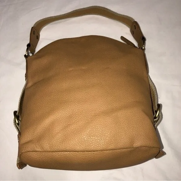 Vintage Tommy Hilfiger Tan Pebbled Leather Handbag 90’s Y2K Preppy Utility Indie - Image 2
