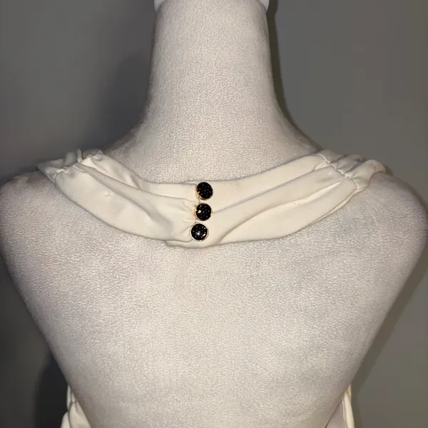Maeve‎ Anthropologie black cream Halter mini Dress Size XL - Image 5