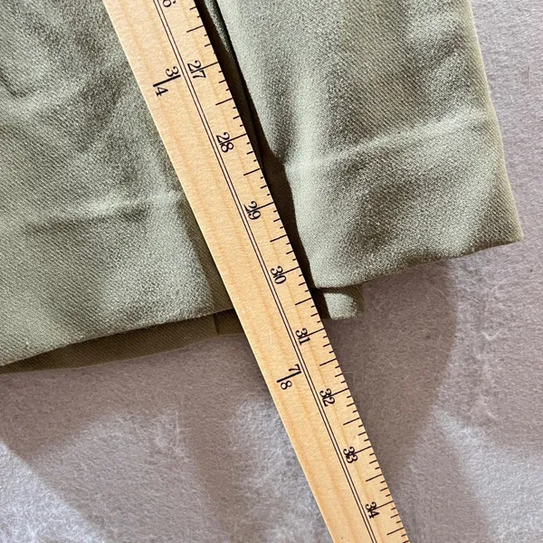 745 | Abercrombie & Fitch Sloane Pleated Wide Leg Trousers Olive Green Womens 4R - Image 4