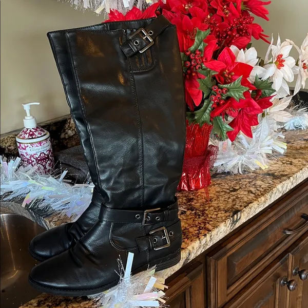 Black Full Length Boots Womens 7.5 Excellent condition - Image 5