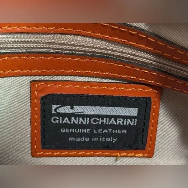 Gianni Chiarini Italian Leather Cognac Crossbody Bag Artisan Crafted Purse - Image 2
