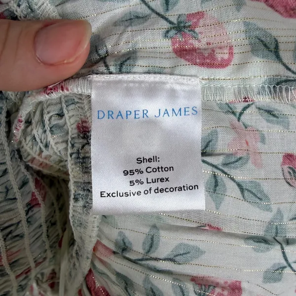NWT Draper James Deana Smocked Top Strawberry Field XS Cottage Coquette‎ Preppy - Image 6