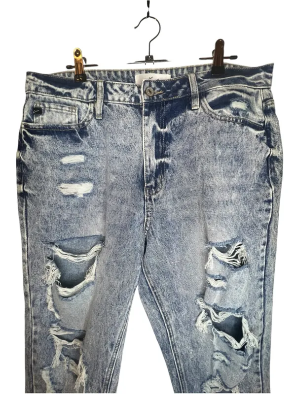 KanCan Light Acid Wash Distressed High Rise Boyfriend Denim Jeans - Image 2
