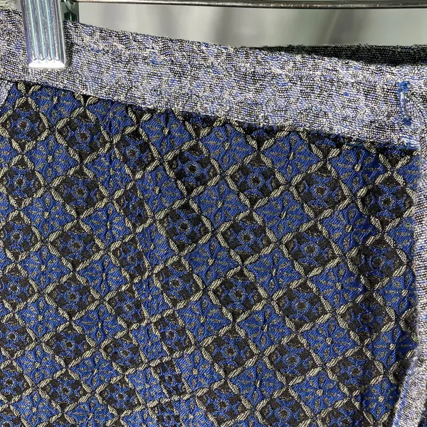 Free People Harley Pant Womens Large Jacquard Blue‎ Gold Geometric Drawstring - Image 7