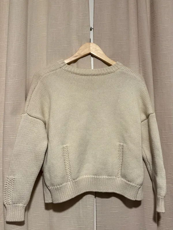 Demylee Wool Blend Women's Crewneck Sweater White - Image 2