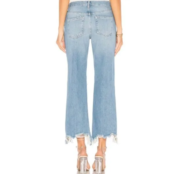 Free People We The Free Maggie mid rise straight crop distressed knee Jeans 25 - Image 2
