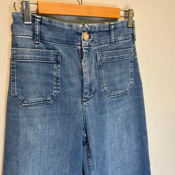Anthropologie Maeve the Colette Medium Wash Wide Leg Cropped Jeans - size 26 - Image 3