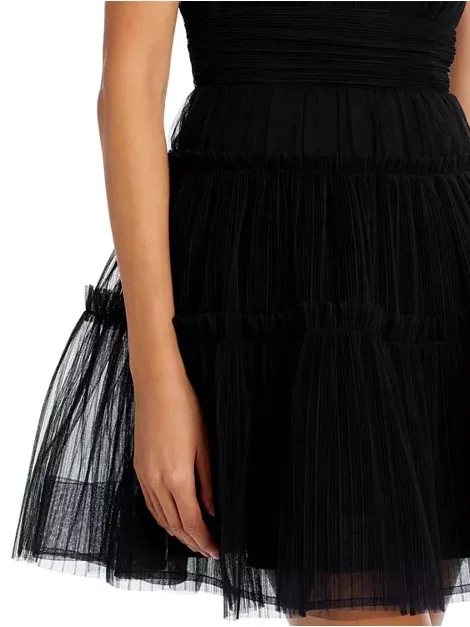 Classic Strapless Black Tulle Cocktail Dress S - Image 4