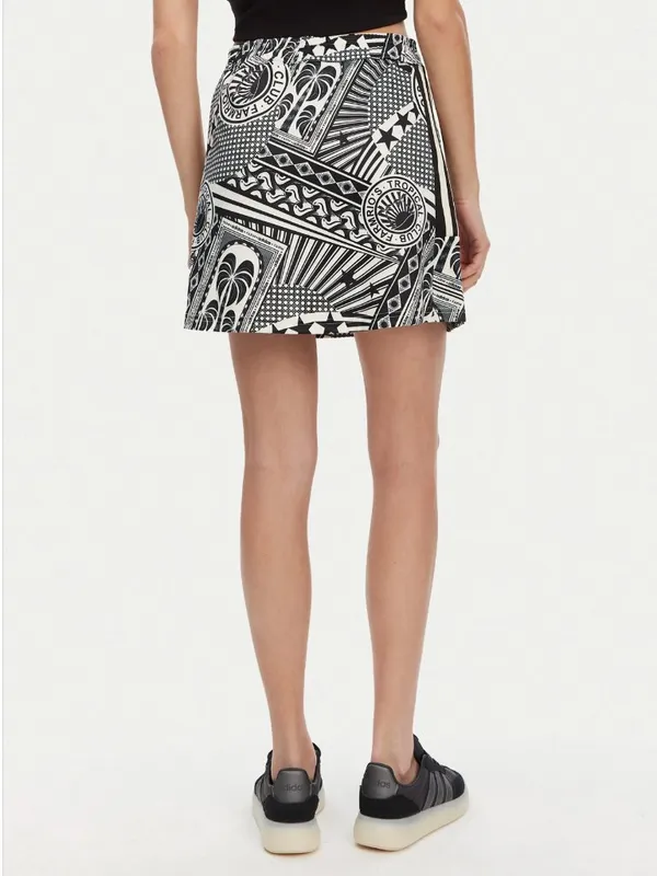NWT Adidas x Farm Rio Skirt Black White Graphic Print JD6312 Large Streetwear - Image 5
