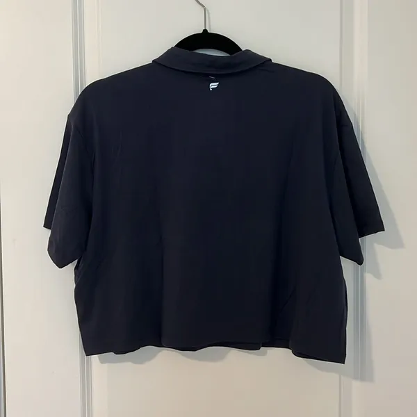 NWT Fabletics Classic Navy Boxy Short Sleeve Polo Shirt Size Medium Blokecore - Image 13