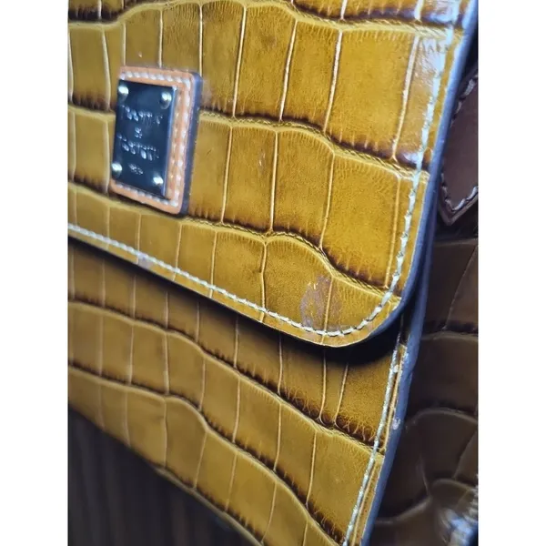 Dooney & Bourke Brown Croc-Embossed Leather Crossbody Bag - Image 11