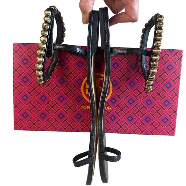 Tory Burch Capri Beaded Ankle Wrap Sandals Size‎ 10.5 - Image 9