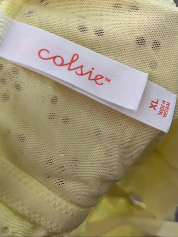 Colsie Lace Eyelet Bralette Yellow Size XL - Image 2